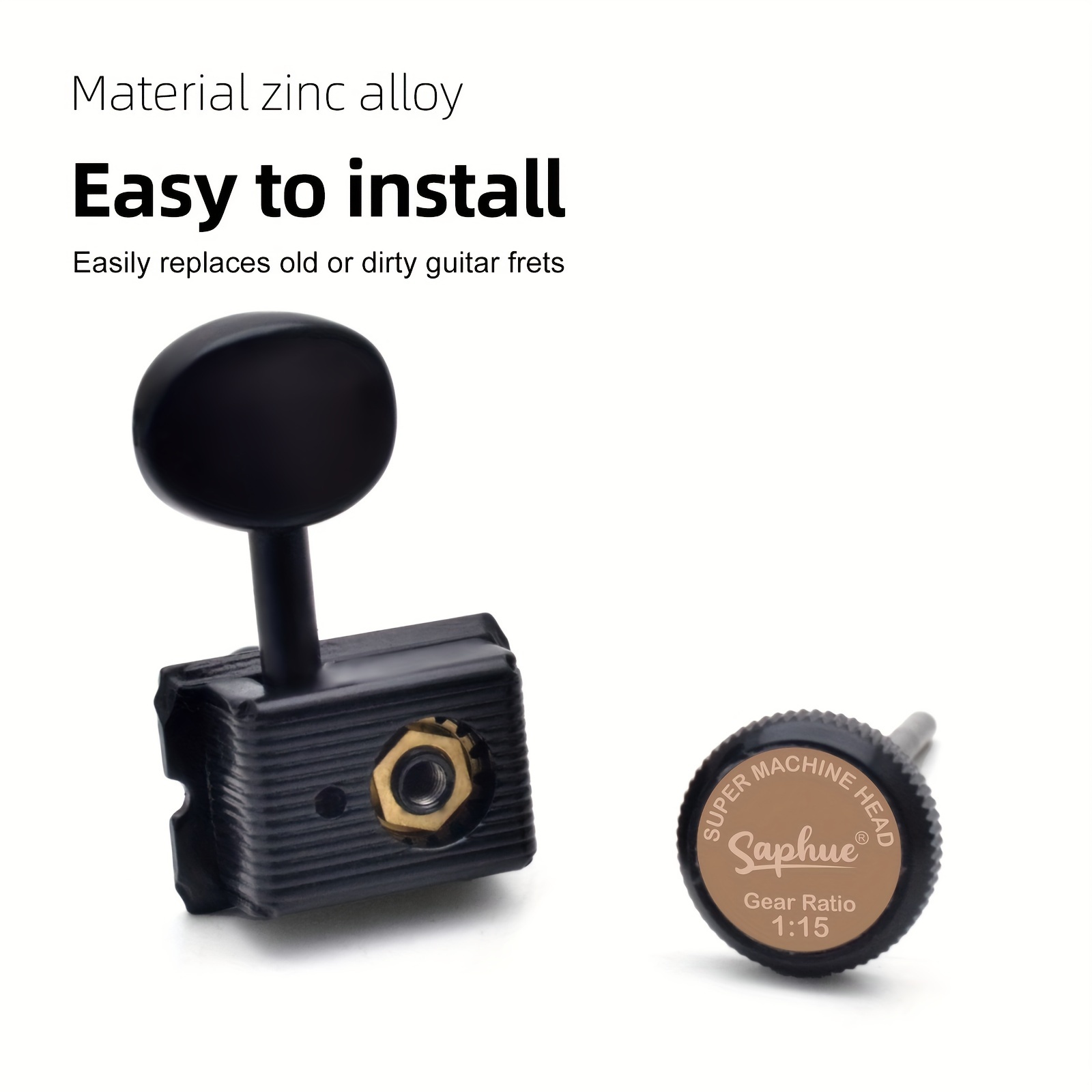 [Inline Guitar Lock Tuners] SAPHUE 6 Inline Guitar Lock String Tuners 1:15 Vintage Guitar Locking Tuning Key Pegs Machine Heads Replacement for ST TL Style Electric Folk or Acoustic Guitars Chrome/Golden, Tuning Pegs, Inline Tuners, Highquality Tuners, Replacement Tuners, Acoustic Guitarists, Guitar Players