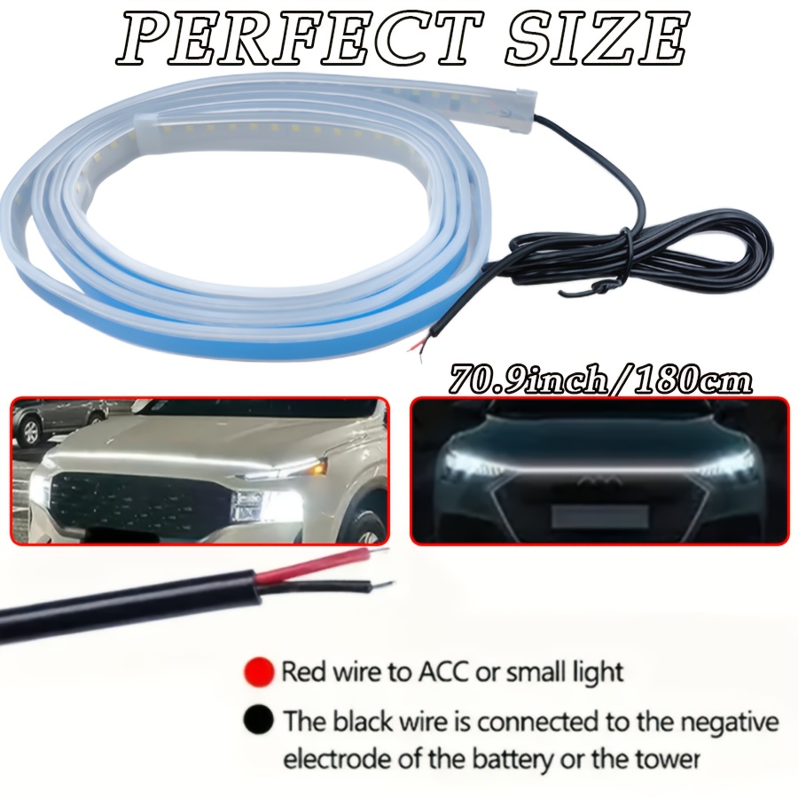 TEMU 1pc Of 70-inch Engine Through-light, Led High-brightness White Light, Automatic Welcome Mode When Unlocked, With Steering Effect, 12v Indoor