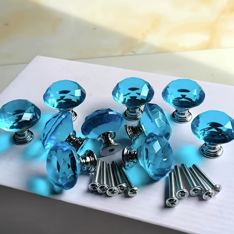 blue glass cabinet knobs - Cyprus