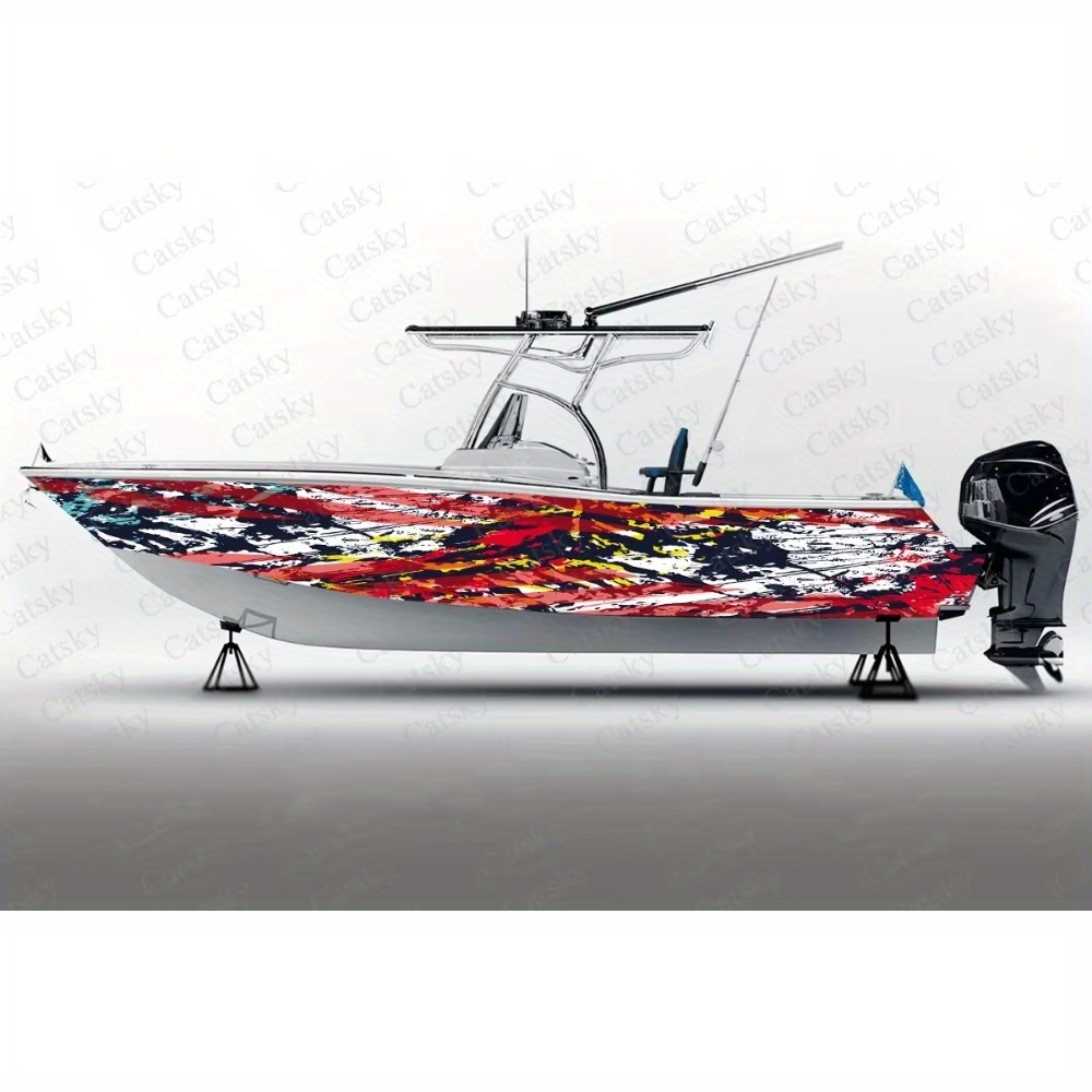 Vector Color Bar Geometric Abstract Boat Sticker Wrap