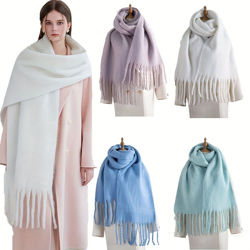 

Cozy & Warm Plush Scarf For Women - , Soft, And Fluffy Shawl In Solid Colors | Autumn & Winter