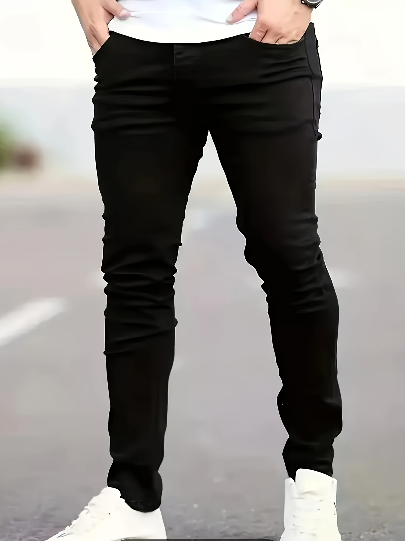 New Spring And Autumn Collection for Men, Featuring Slim-Fit Pants Made of Stretchy Denim, Perfect for Casual And Stylish Looks with Comfortable Elastic Fabric