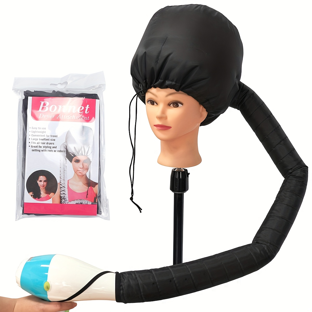 

A Hair Dryer With For Hair Care, Styling, And Drying, As Well As A Cap For Hair Treatment And Oil Conditioning, Providing A Drying .