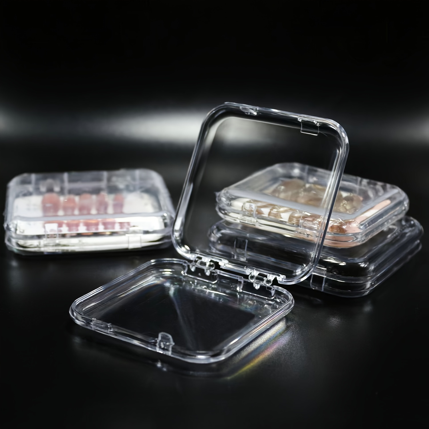 

10pcs Clear Press-on Nail Storage Boxes With Tape - Diy & Salon, Odorless Nail Display Cases