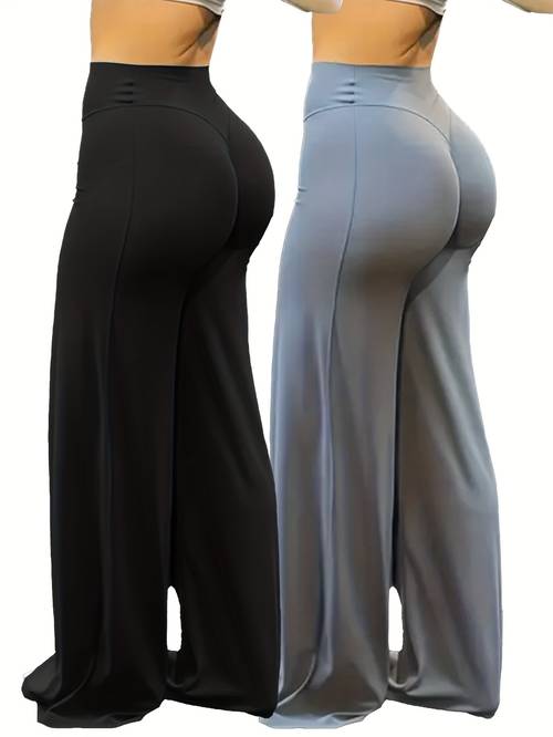 two cross-border damen-yogahose in übergröße mit weitem bein für sport, fitness, outdoor-yoga, training tägliche freizeitkleidung