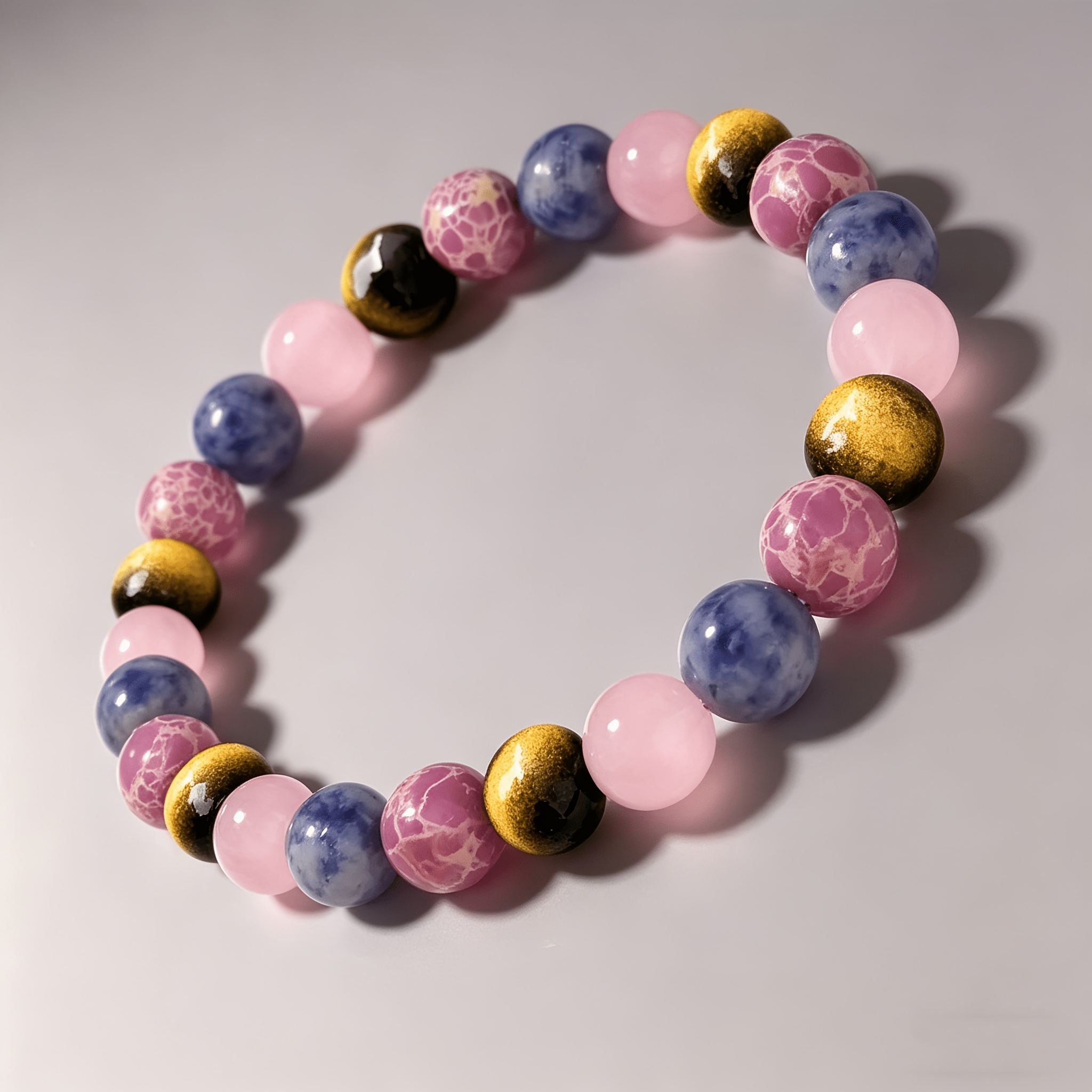 TEMU 1pc Purple Jasper Eye Multicolor Handmade Beads, Suitable For Men Women Wear, Holiday Gift, Christmas Valentine's Day Gift