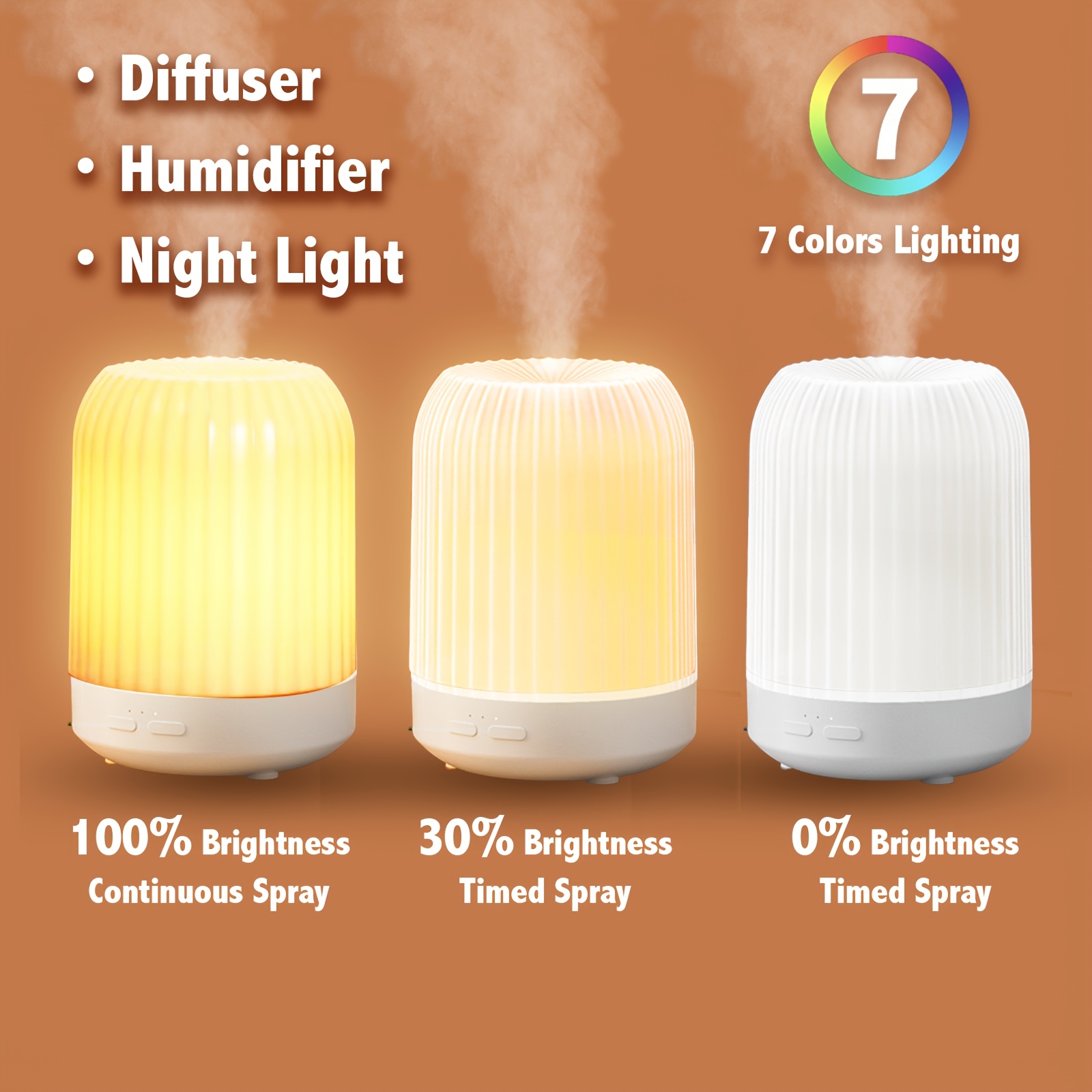 

Home Quiet Humidifier, Bedroom Essential Oil Diffuser, Technology 250ml Small Aromatherapy Diffuser, 7 Led Safety Auto-off Timer