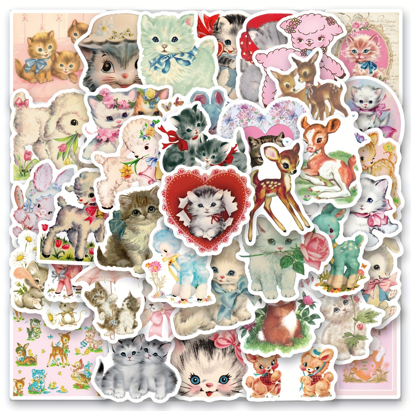 

50pcs Retro Animals Stickers, Vinyl Waterproof Stickers, For Water Cup Refrigerator Book Luggage Table Helmet Skateboard Camera Guitar Laptop