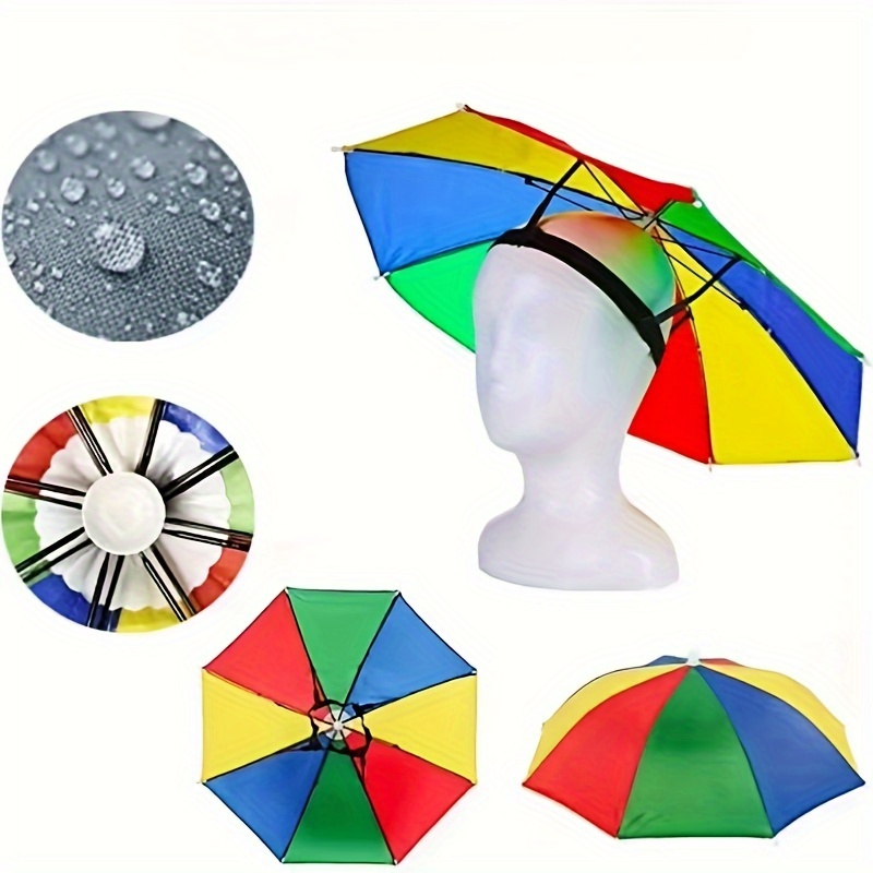 

1pc Unisex Foldable Umbrella Hat - Portable, Sun & Rain Protection For Outdoor Activities And Parties