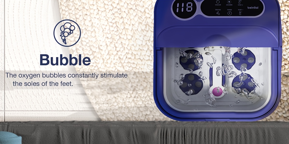 A Foldable Foot Spa Massager with a Heater And Temperature Controller, Featuring a Bubble Foot Bath, Six Massage Rollers, Vibration, And Red Light for Foot Soaking. an Essential Foot Massager for Winter, Making It a Perfect Warm Gift for Loved Ones!