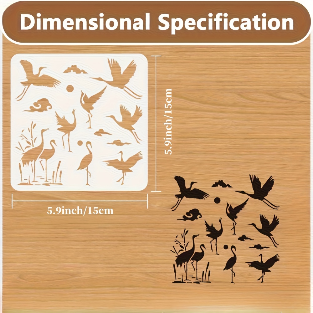 Crane Flock Artistic Hollow-Out Screen Printing Plate