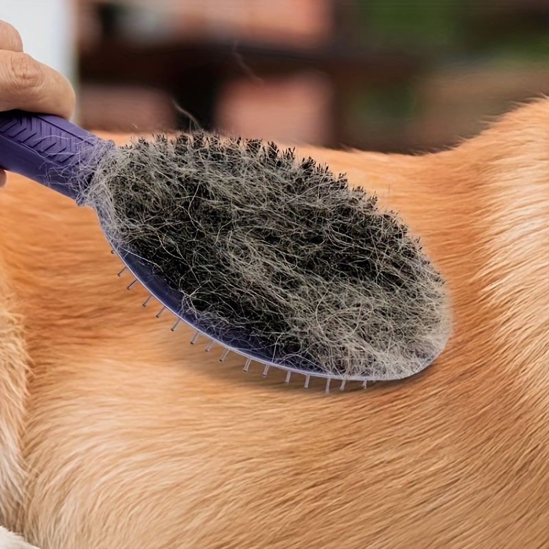 dual sided pet grooming brush abs material for dogs cat fur dog hair removal massaging comb for knots and shedding no battery required Product details 3