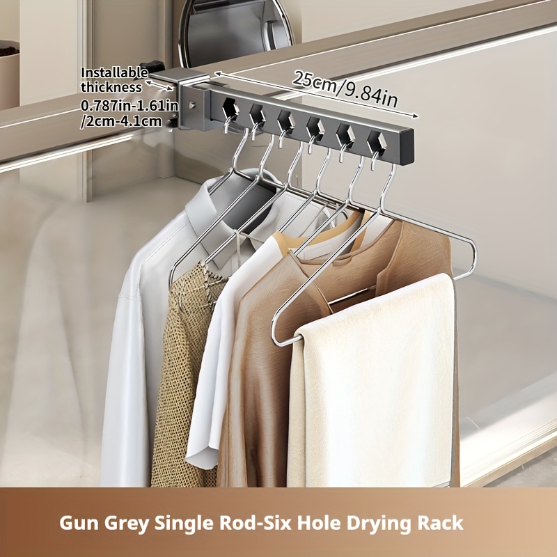 TEMU Balcony Clothes Drying Pole, Carbon Steel Thickened Rotating Creative Multifunctional Household Small Clothes Drying Rack On The Window, Drying