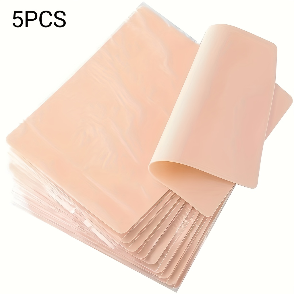 5pcs Double Sided Fake Skin, Blank Tattoo Practice Skin, Suitable For Beginners And , Waterproof Stretchable Tattoo Supplies, Tattoo Tools, Tattoo Additions