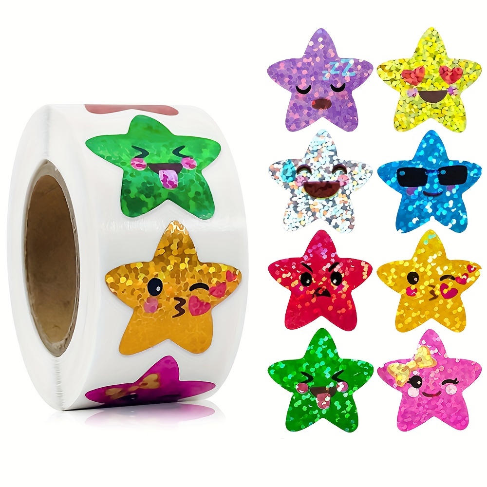 

500-piece Sparkling Golden Star Stickers - Perfect For Parties, Gifts, And Crafts