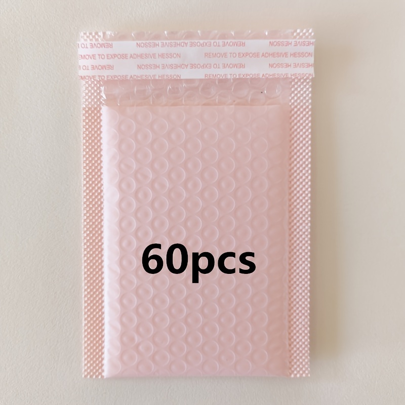 Image of 30/60pcs Inner Bubble Mailers, Shipping Bubble Mailers, Envelope Bags Colored Bubble Mailers, Shockproof Thickened, Suitable For Small Gifts, Jewelry Packaging Mailing, Black, Nude Pink