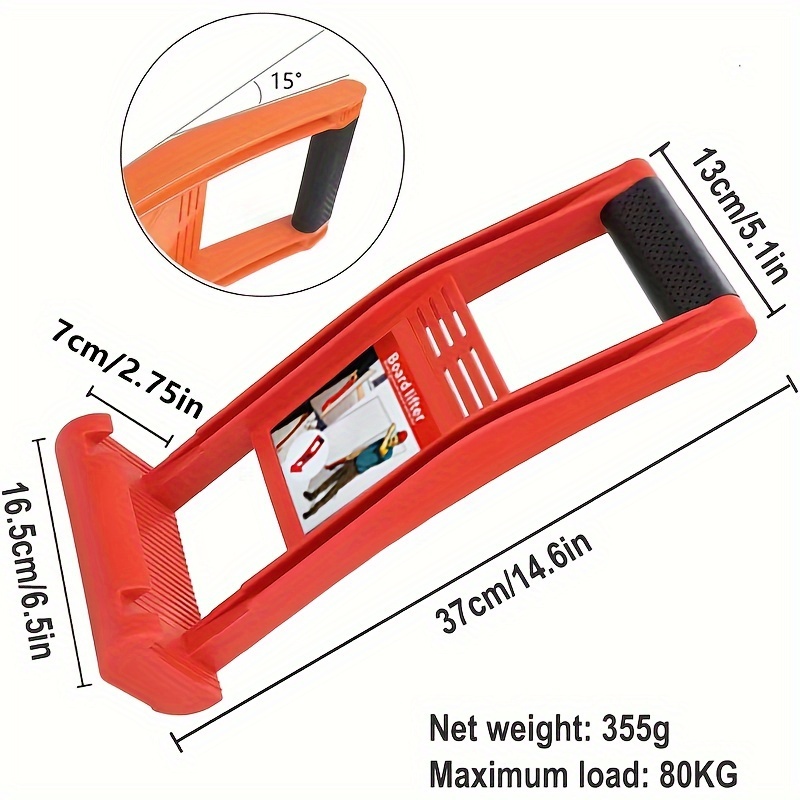 80kg Panel Lifter For Managing Wooden Boards, Tool For Carrying Panels, Drywall Grip, Plywood Transport Aid