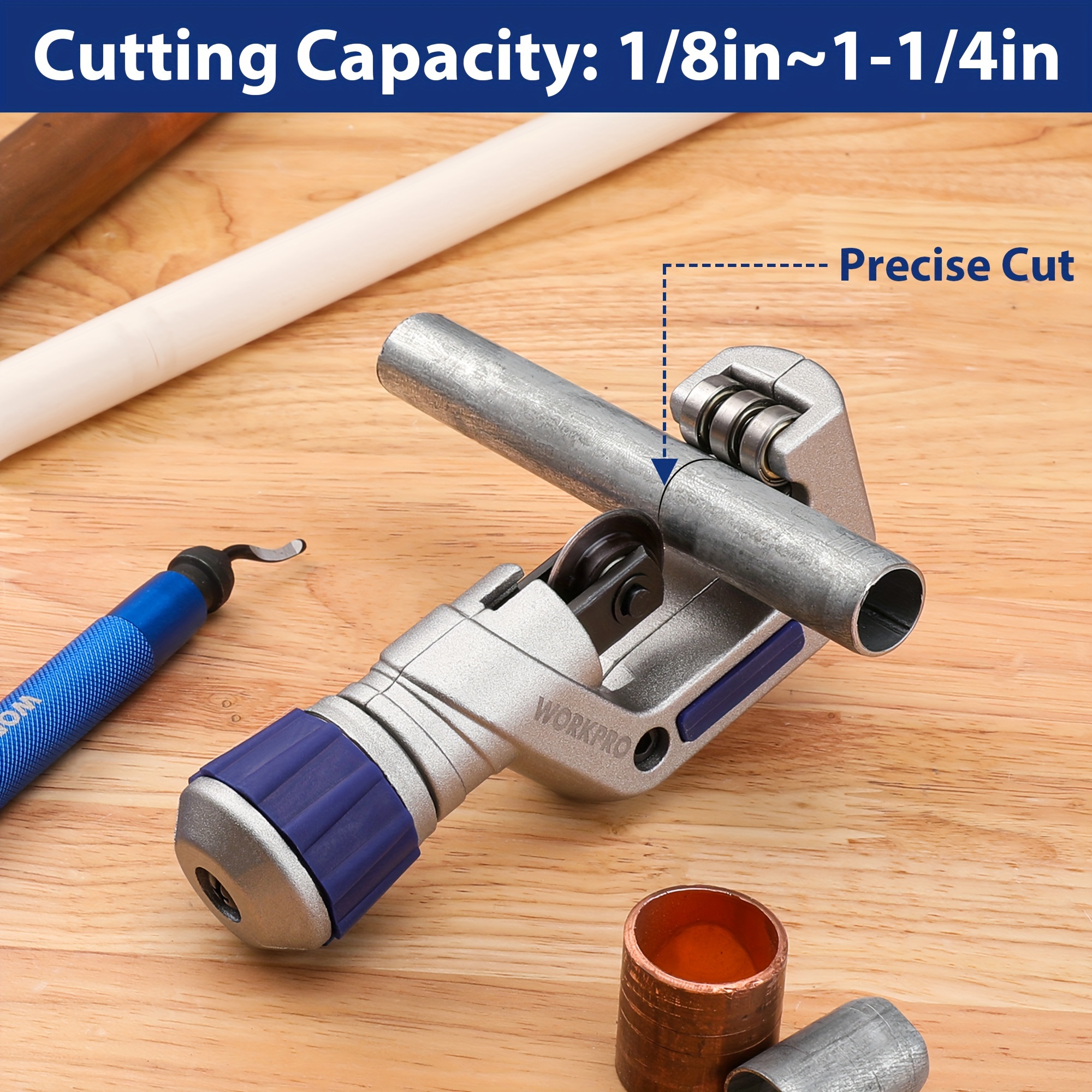 WORKPRO Tubing Cutter Set - 3-Piece Pipe Cutters For Copper, Aluminum & Plastic