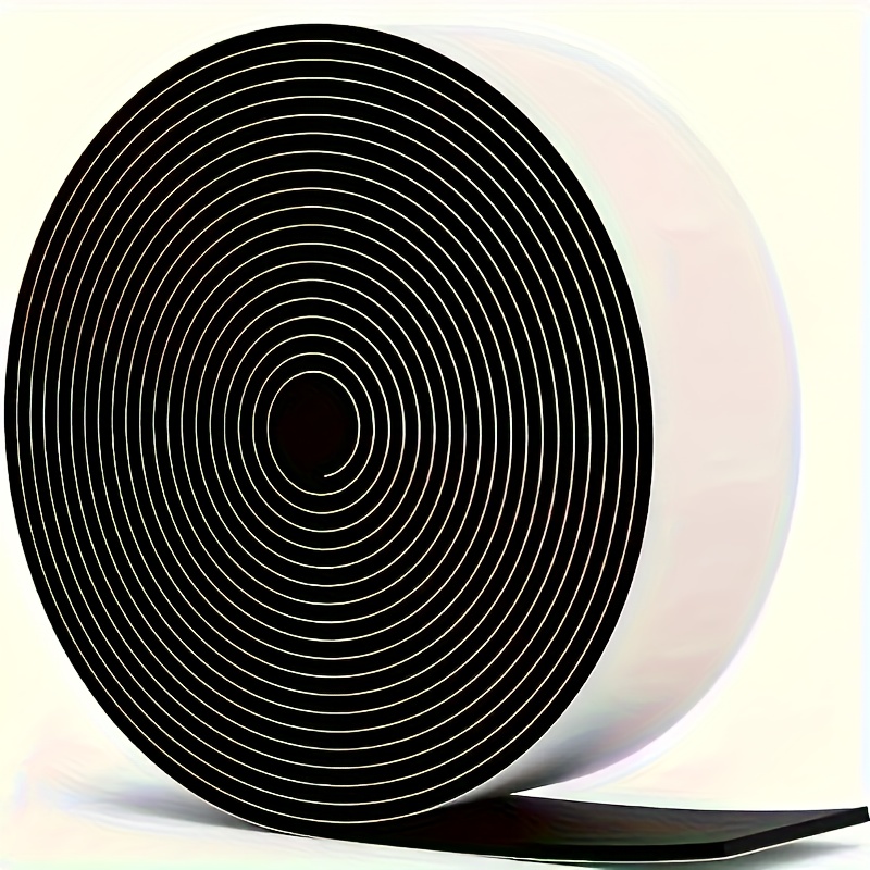 TEMU 1 Roll Extra-long Self-adhesive Eva Foam Insulation Tape, Black,, Moisture-proof, Soundproof, And Thermal Insulating, Suitable For Doors And Air
