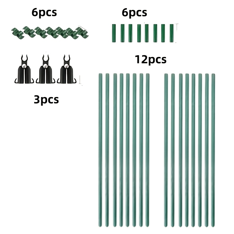 TEMU Foldable Cucumber Trellis (1pc, 12 Support Rods, 3 A-type Connecting Buckles, 6 Connecting Pipes, 6 Universal Buckles) A-type Frame Trellis