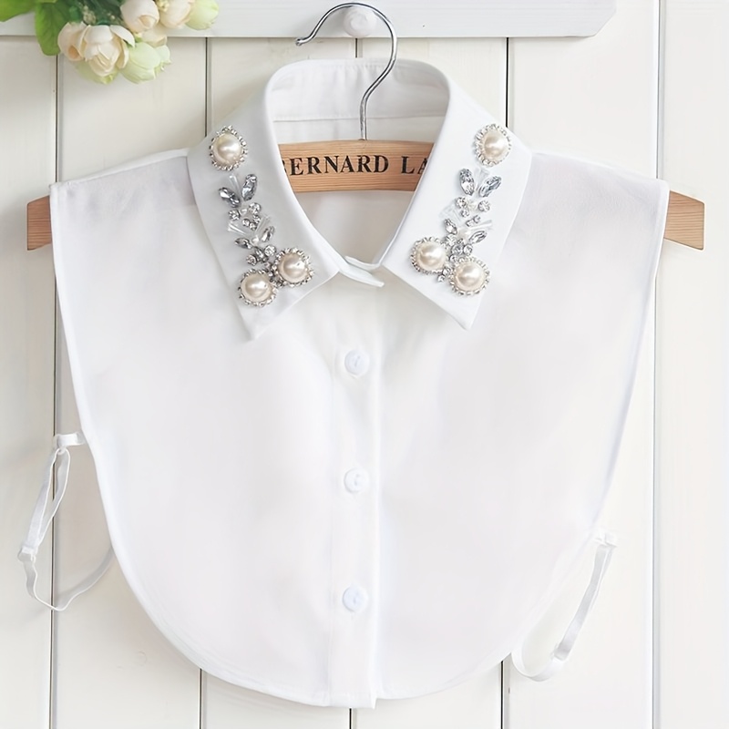 

Women's Detachable Collar, Elegant Sequins And Rhinestone Ornament, Fashion Accessories For Shirts And Sweaters