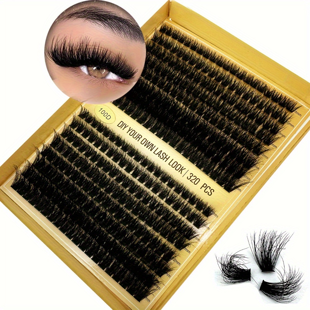 

Lash Clusters 320pcs Individual Lashes Cluster Eyelash Extensions 60d 8-16mm Mix D Eyelash Clusters Diy Lash Extension For Self Application At Home