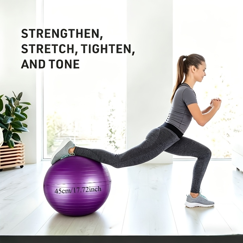 TEMU Extra Large Thickened Yoga Ball, Aerobic Fitness Ball For Exercise, Stability, Pilates, Yoga. Suitable For Office Use