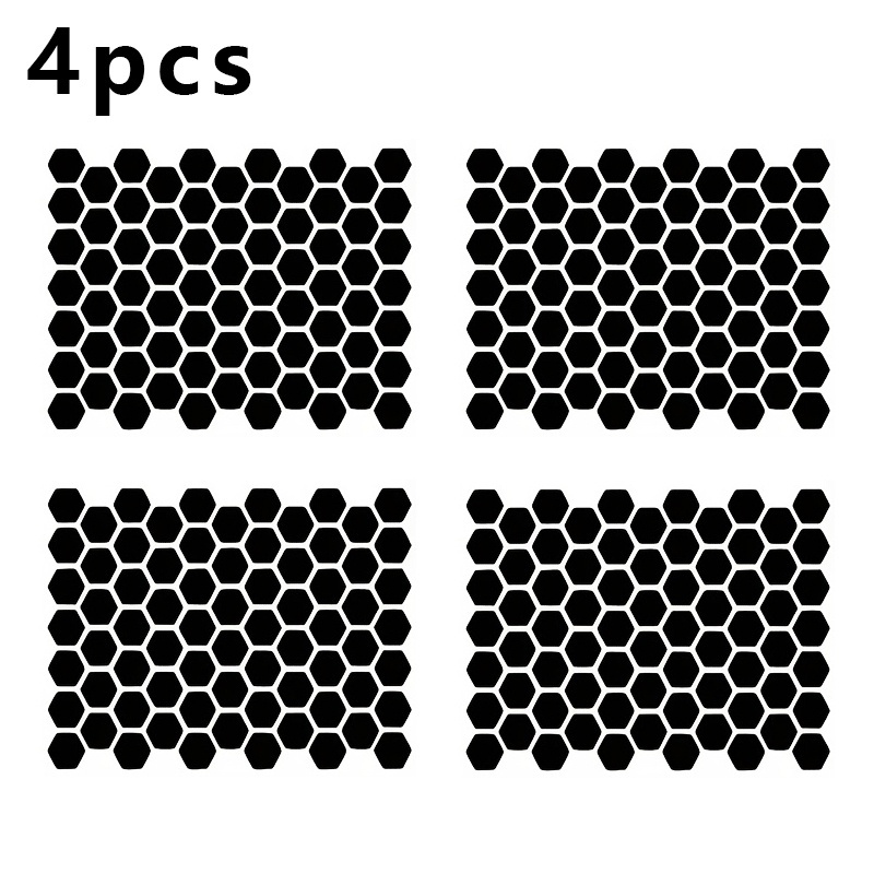 TEMU 4-sheet Pack Universal Car Window Decals, Self-adhesive Hexagonal Honeycomb Vinyl Stickers, Truck Side Window Honeycomb Stickers, Waterproof,