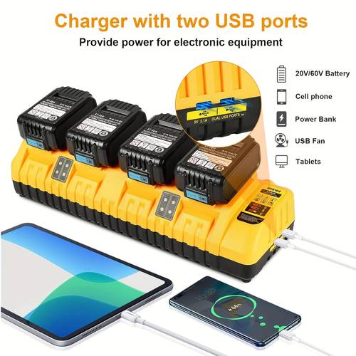 1pc dcb104 battery charger station replacement for dewalt battery charger charging for 12v and 20 battery compatible with dcb124 dcb126 dcb200 dcb206 power tools