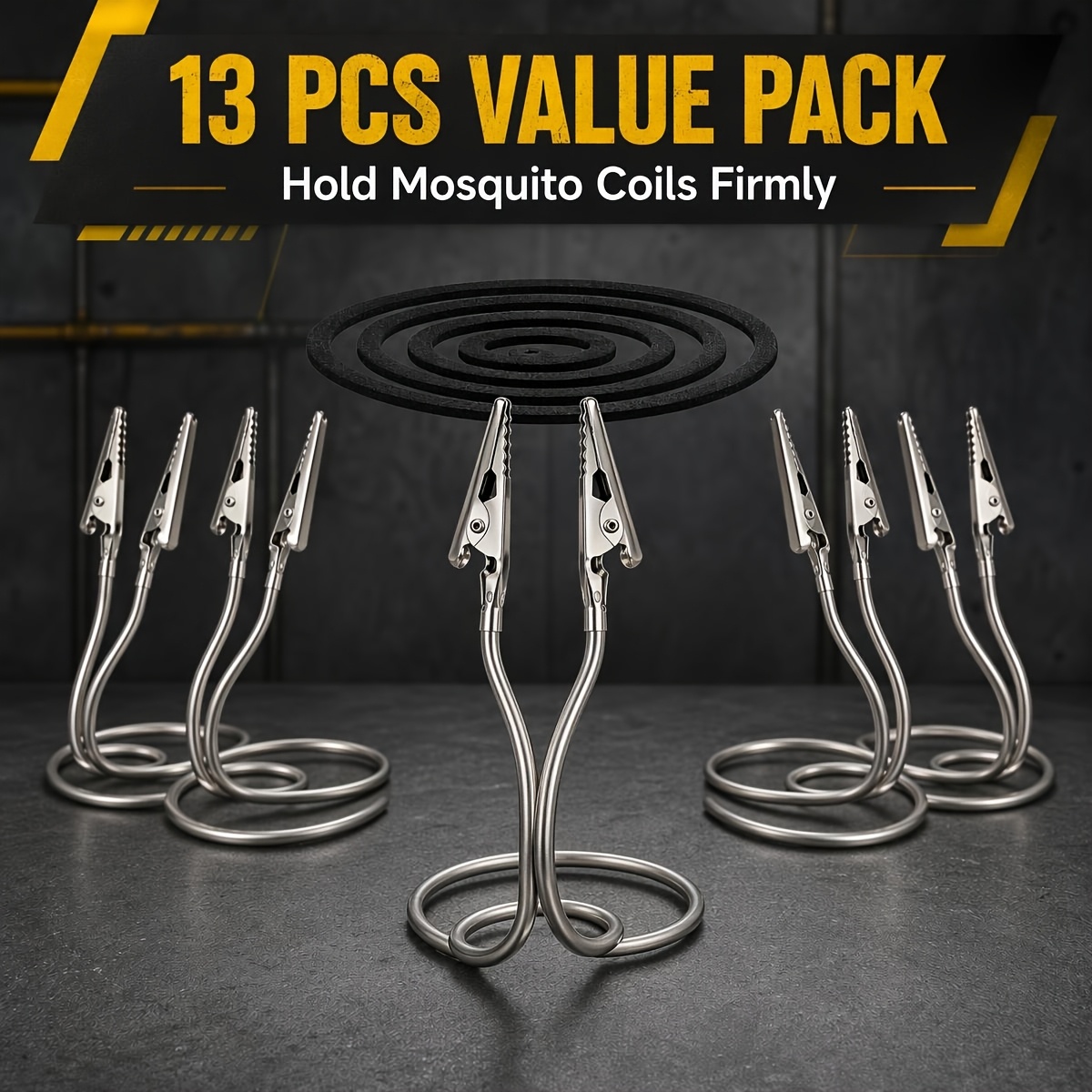 TEMU 13pcs New Style Incense Holder, Universal Flexible Tube, 360Â° Arbitrary Bending Adjustable Height And Angle; Dual Crocodile Clips Design Coil