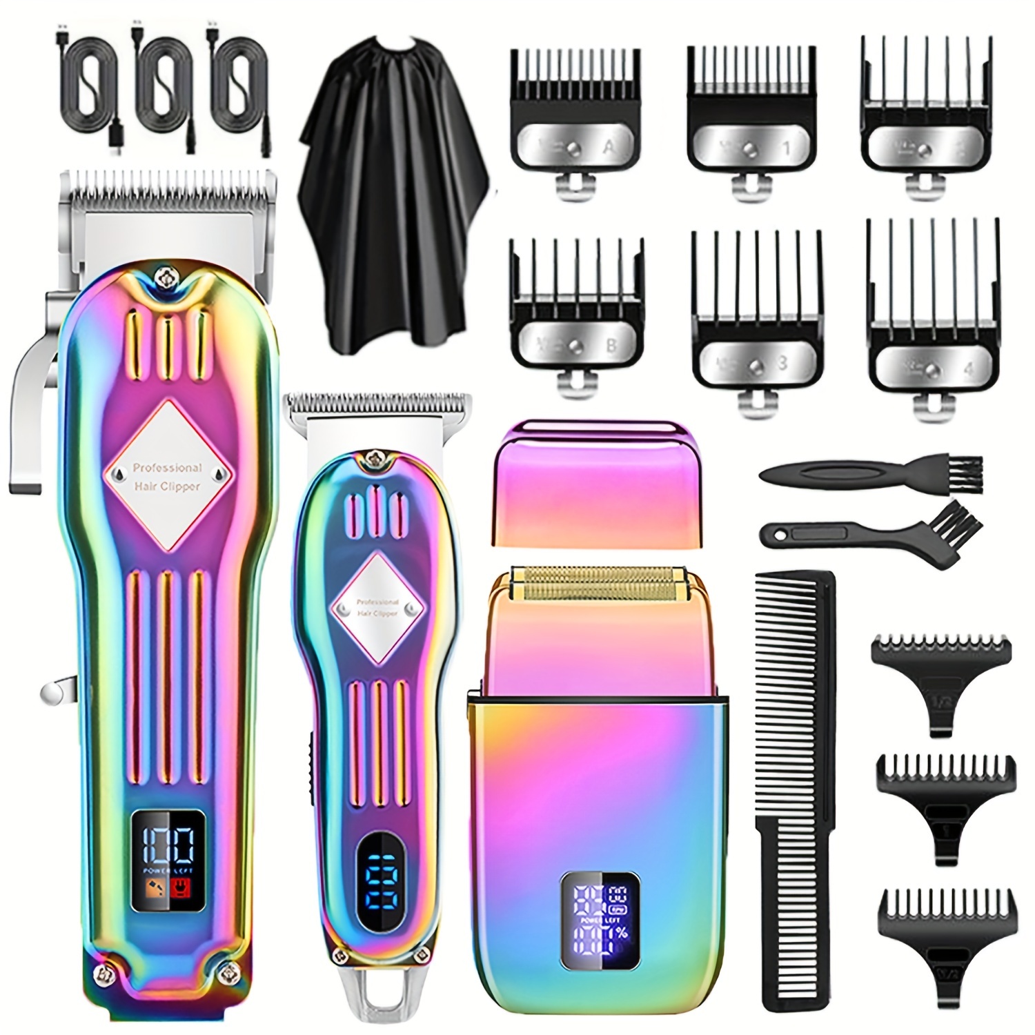 TEMU Hair Clippers For Men 0 Gapped Trimmer Rechargeable Foil Shavers Professional Hair Cutting Kit
