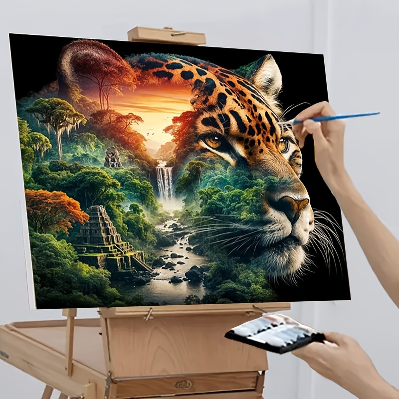 Image of [professional Art Use] 1 Adult Digital Painting Kit, Art Gift, Paint By Numbers, Suitable For Beginners - Equipped With Acrylic Paint, Canvas
