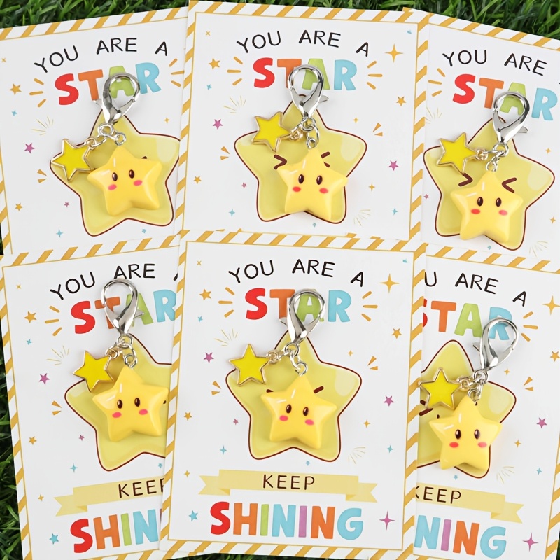TEMU 2d Flat, Gift For Her/him 2d 3/6pcs Vitality Keychain Set, Conveying Encouragement, Is A Gift For And Students, Suitable For Graduation Season,
