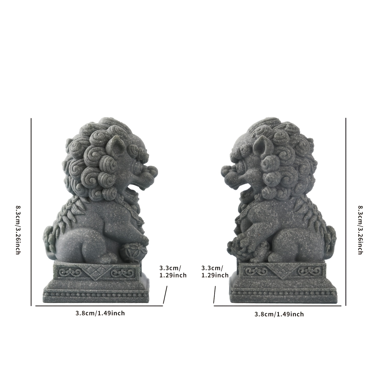 TEMU 2pcs Sculpture Ornaments Featuring Cute Chinese Stone | Vintage Imitation Of , A Wealth-attracting Decoration For Tea Tables / / Studies /