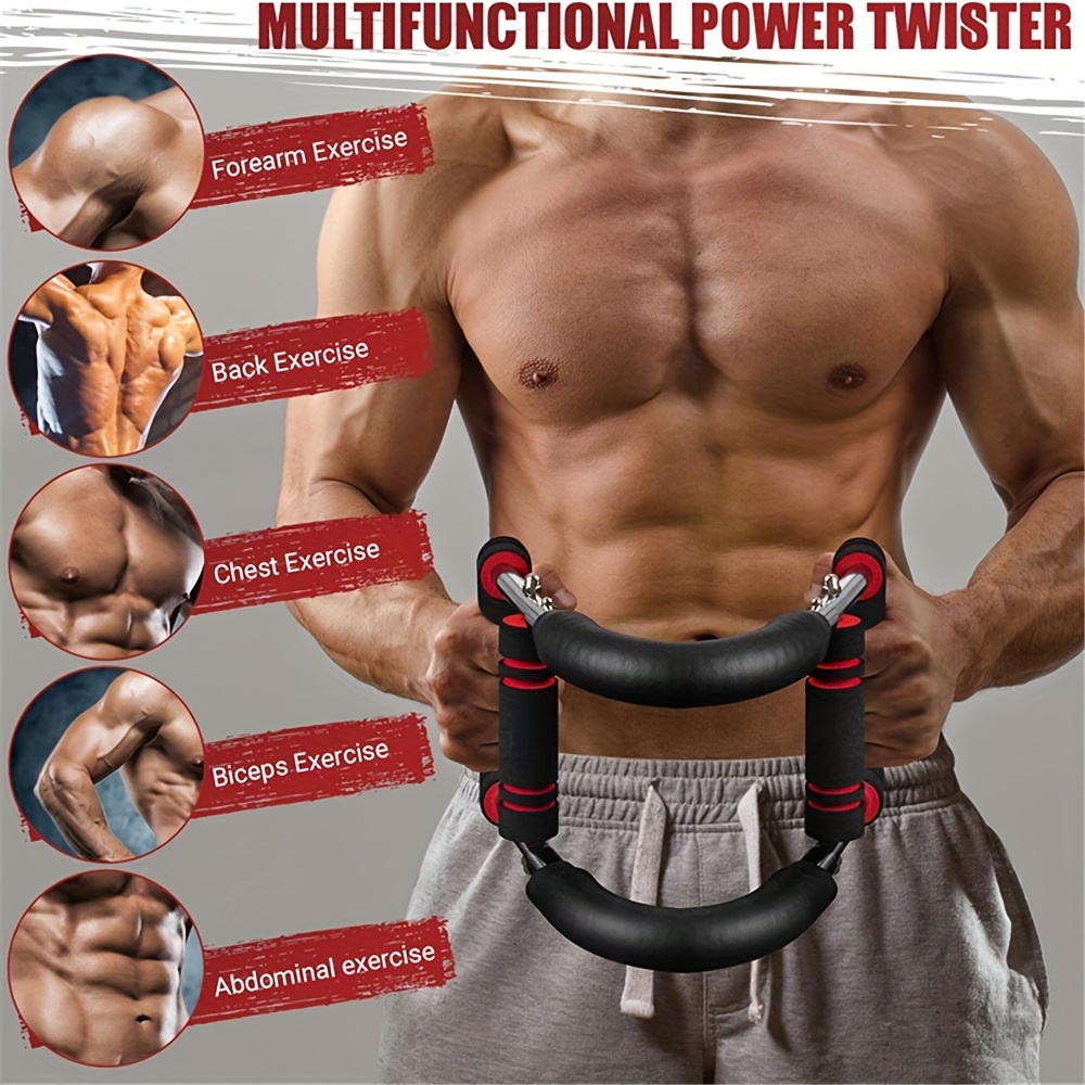 Shaker Twister Arm Trainer Rouge - Extenseur De Poitrine Réglable Portable Pour Musculation à Domicile