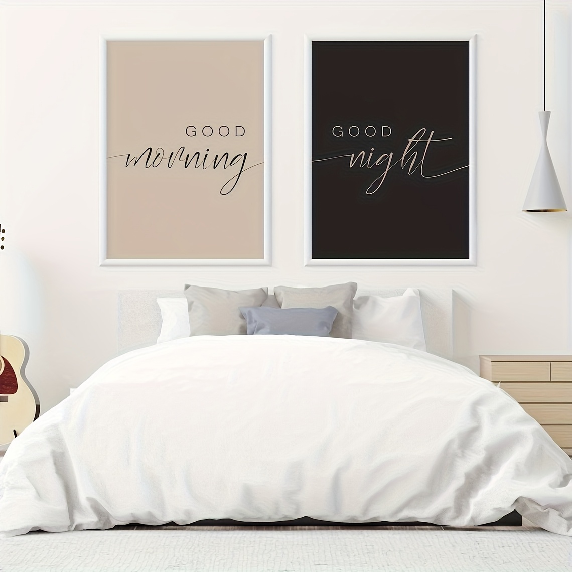 Image of 2pcs And Art Deco Painting, Black And White Couple Wall Art Canvas Prints, Living Room Home Decoration Paintings, Without Frames