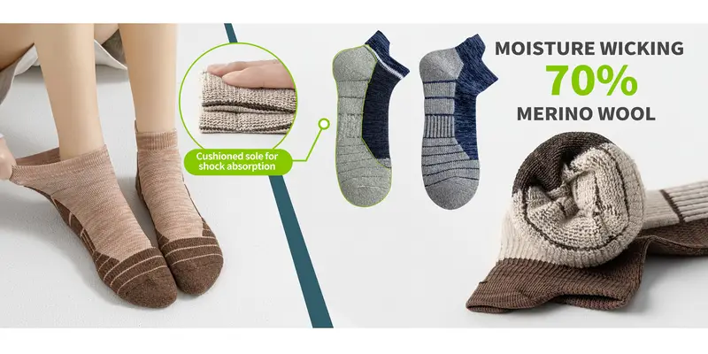 6 pairs autumn winter mens warm cushioning and breathable striped design casual invisible low waisted raised ear couple sports socks suitable for holiday gifts christmas valentines day halloween Product details 2
