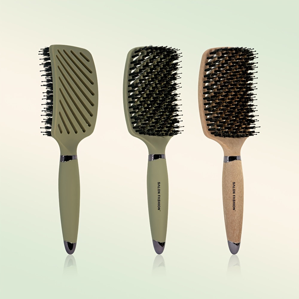 1 stück - -borstenhaarbürste mit ergonomischem griff für sanftes entwirren & volumen, hochwertiger kamm,   für männer frauen, ideal für zuhause reise-styling