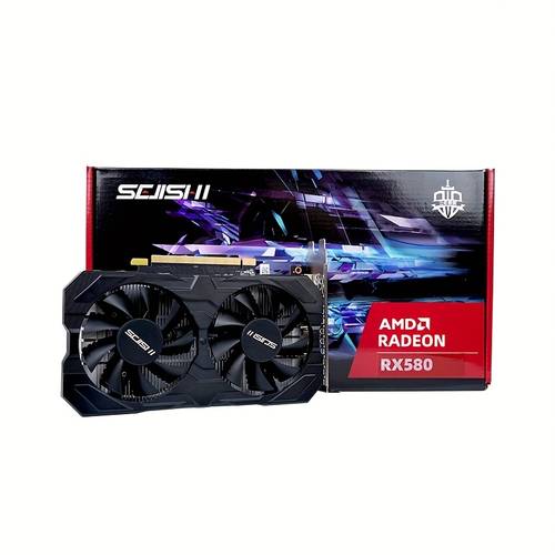 RX580 - PCIe 3.0, 12 Gaming GPU, VR Ready, Dual DisplayPort, Overclocking , Compatible with Processors - for Gaming, Streaming, Content Creation - Cooling System - PCIe Slot , , Hardware