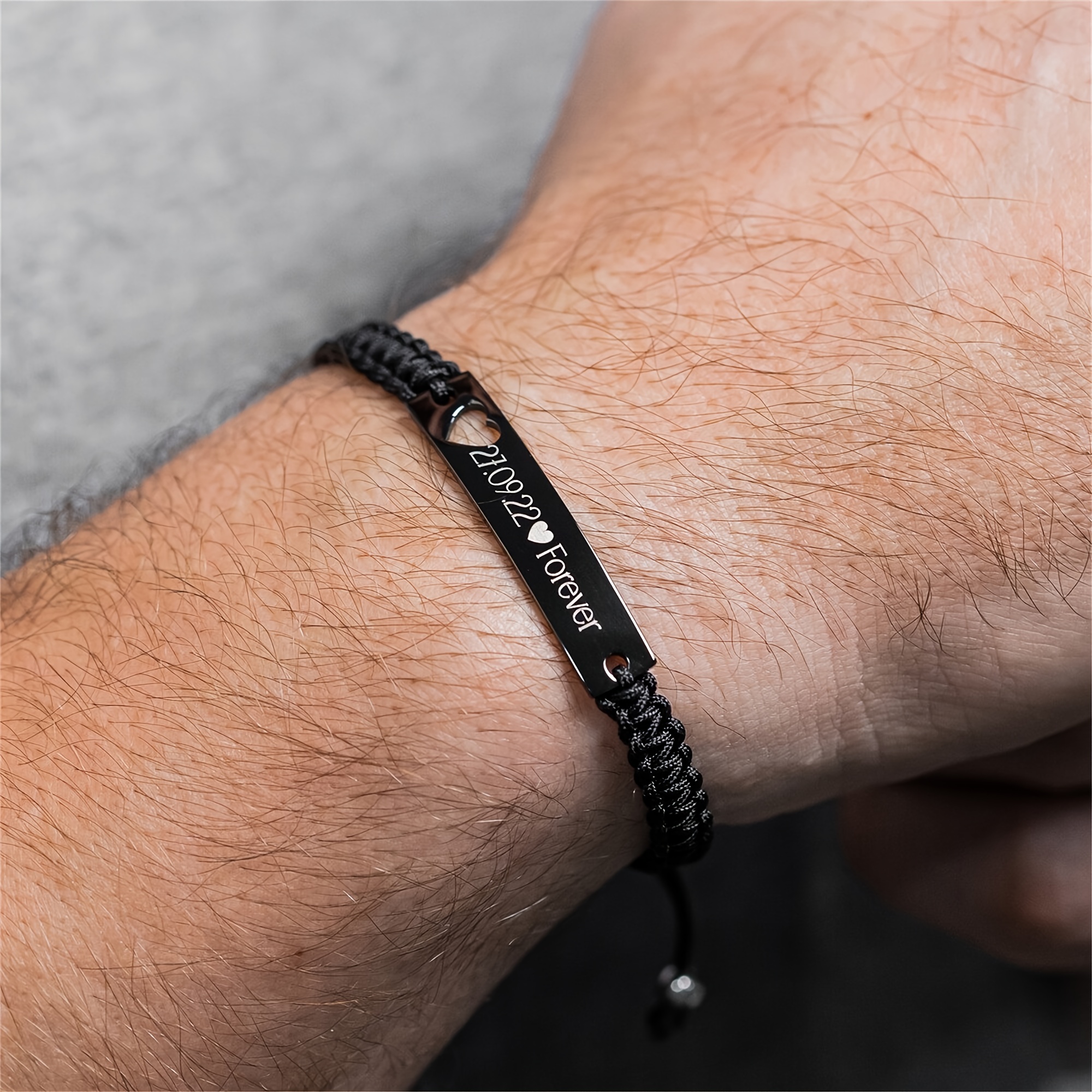 Custom Couple's Fashion Bracelet, Personalized Text & Symbols