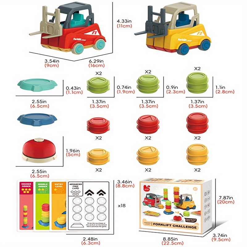 Engineer Forklift Transport Game - Brain-boosting Construction Toy With Mine Truck, Stacking & Matching Skills, Safe Abs Material, ' Educational Play