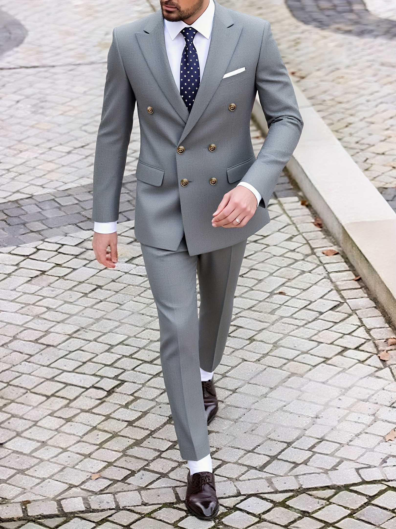gris conjunto de americana y pantalon hombre