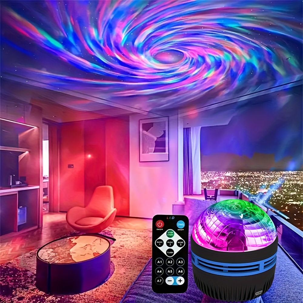 1pc   lights indoor atmosphere light holiday   decor christmas gift multicolor rgb light source usb desktop lamp with remote control button control night sky night light wonderful ambient details 4