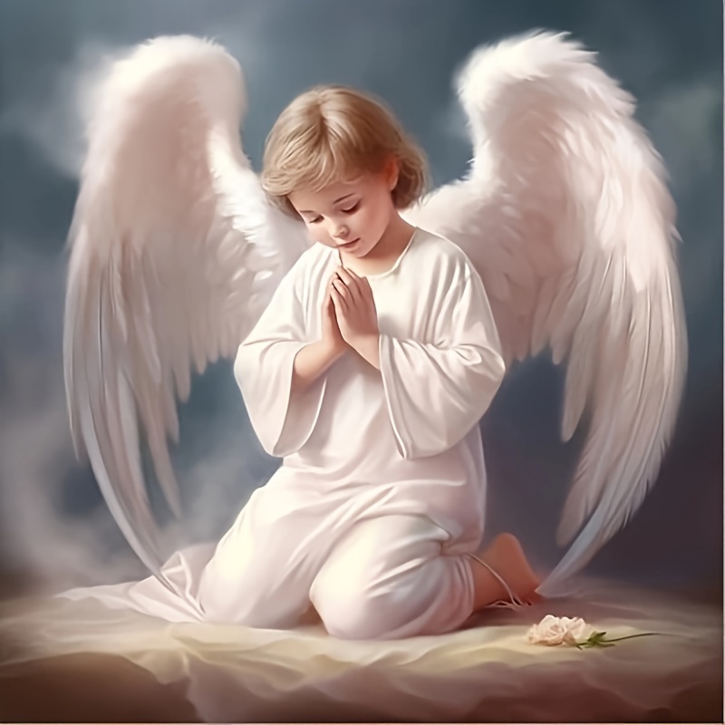 

Little Angel Round Diamond Art Painting Kits 5d Art Embroidery Cross Stitch Painting Diamond Art Painting Art 20*20cm/7.87inx7.87in Diy Handmade Crafts Wall Decor Home Decor Ornaments No Frame