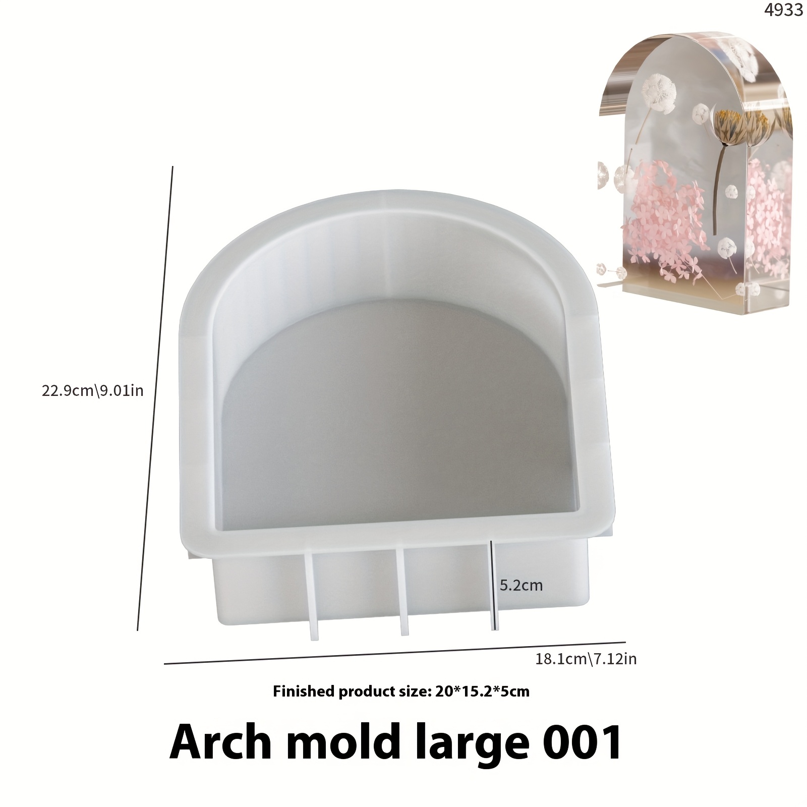 Image of Resin Casting Molds Arch Epoxy Resin Mold - Resin Dried Flower Arch Decor Casting Mold, Diy Large/medium Small Arch Bookend Silicone Mold