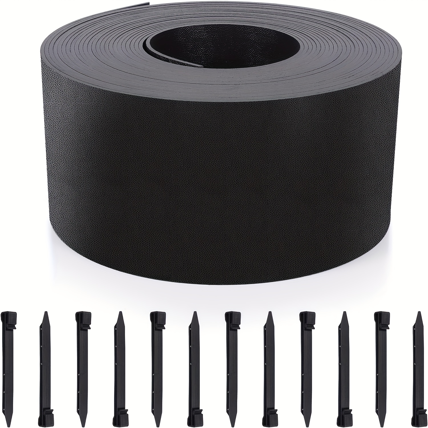 

Black Plastic Garden Landscape Edging, 5" Tall Border Coil, Flexible And Strengthened With Anti-uv Treatment (100ft With 30pcs Stakes)