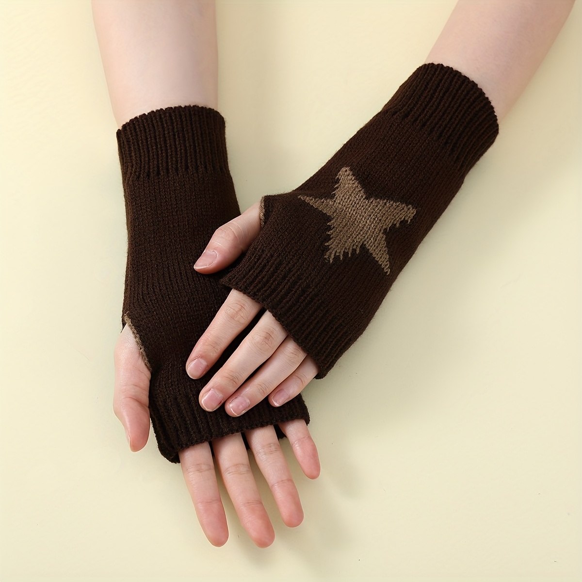 TEMU Une paire de gants d'automne-hiver en fil pour hommes et femmes, chauds pour l'extérieur, résistants au froid et au vent, couvre-bras tendance,