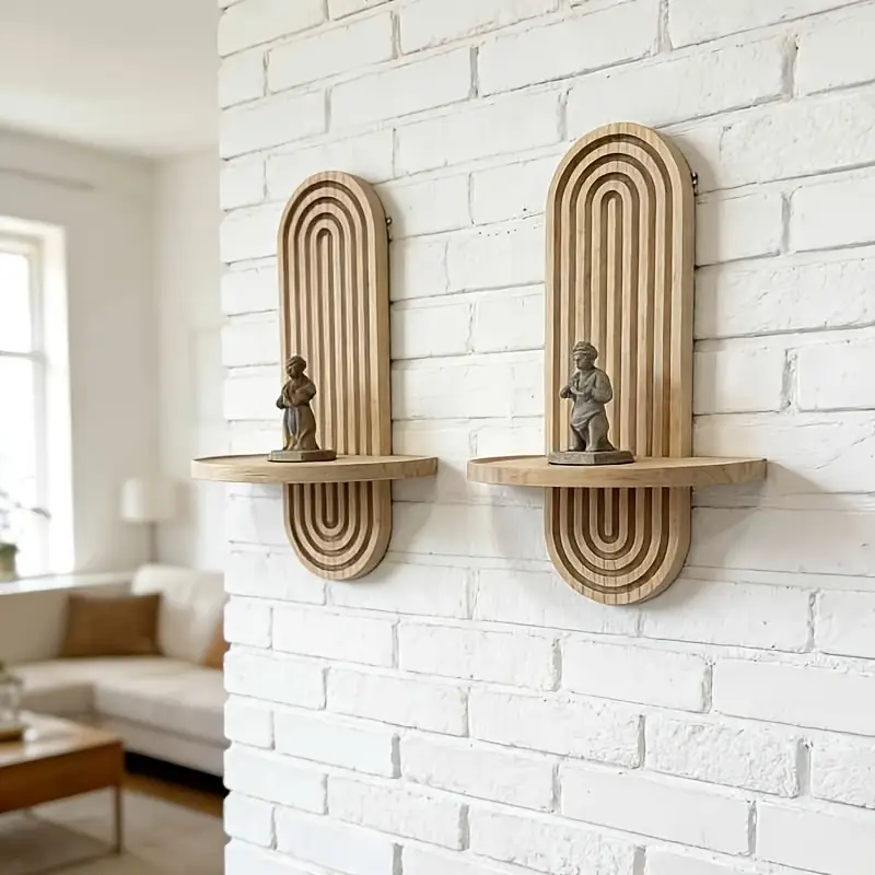 vintage holzbogen wandregal boho deko regale wandmontage