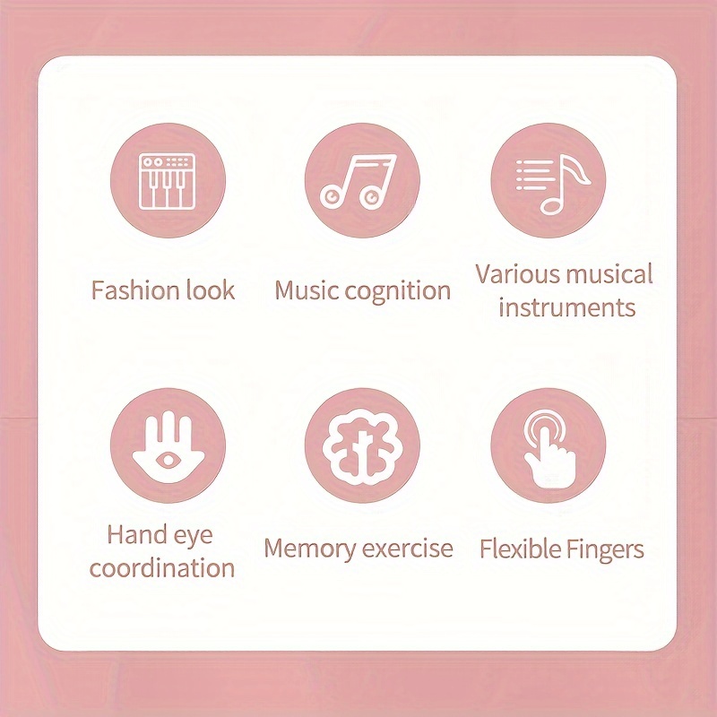  keyboard key multifunction early education musical instrument beginners piano for boys girls finger music playset ideal for christmas halloween birthday gift battery usb powered abs material rose red options details 1