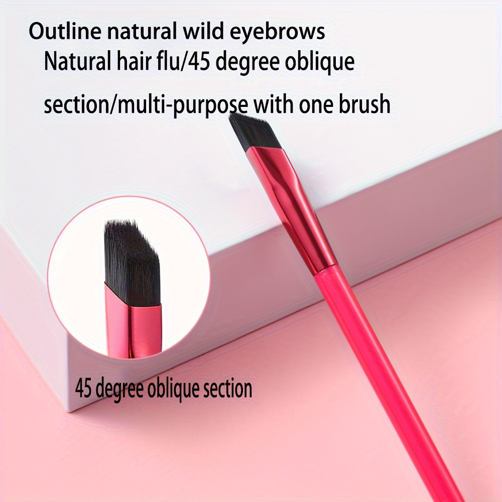 

1pc Angled Eyebrow Brush - 3d & Concealer Makeup Tool, -free Polyester Bristles For Types